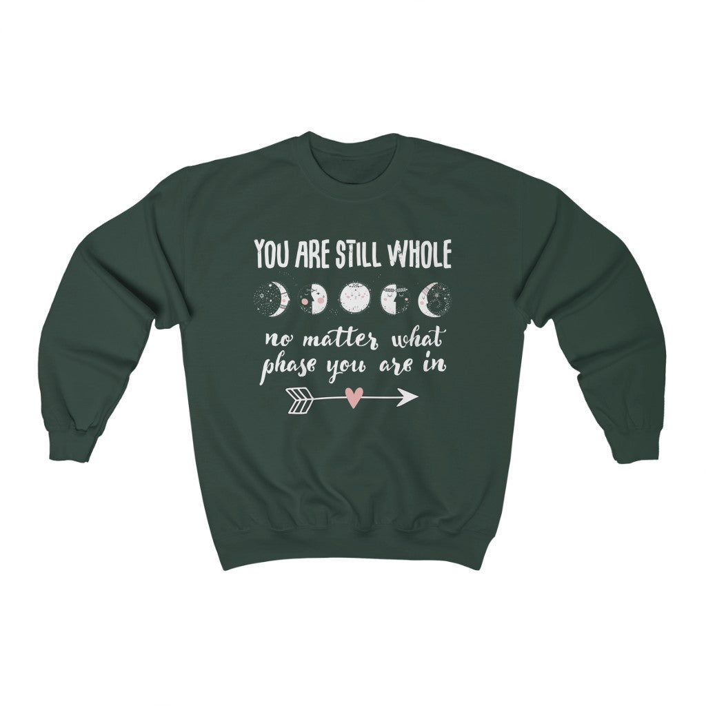 Still Whole Moon Phases Aesthetic Shirt | School Counselor Teacher Gift | Unisex Crewneck Sweatshirt