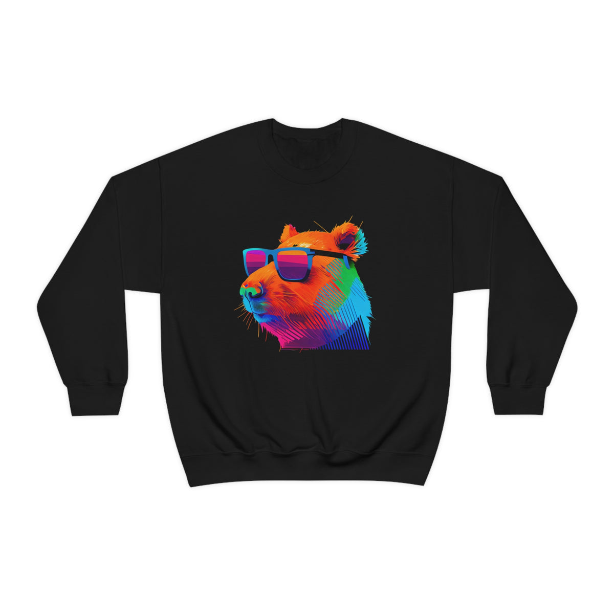 Cool Sunglasses Capybara Shirt | Capybara Lover Gift | Capybara Art Sweatshirt | Retro Capybara Shirt| Unisex Crewneck Sweatshirt