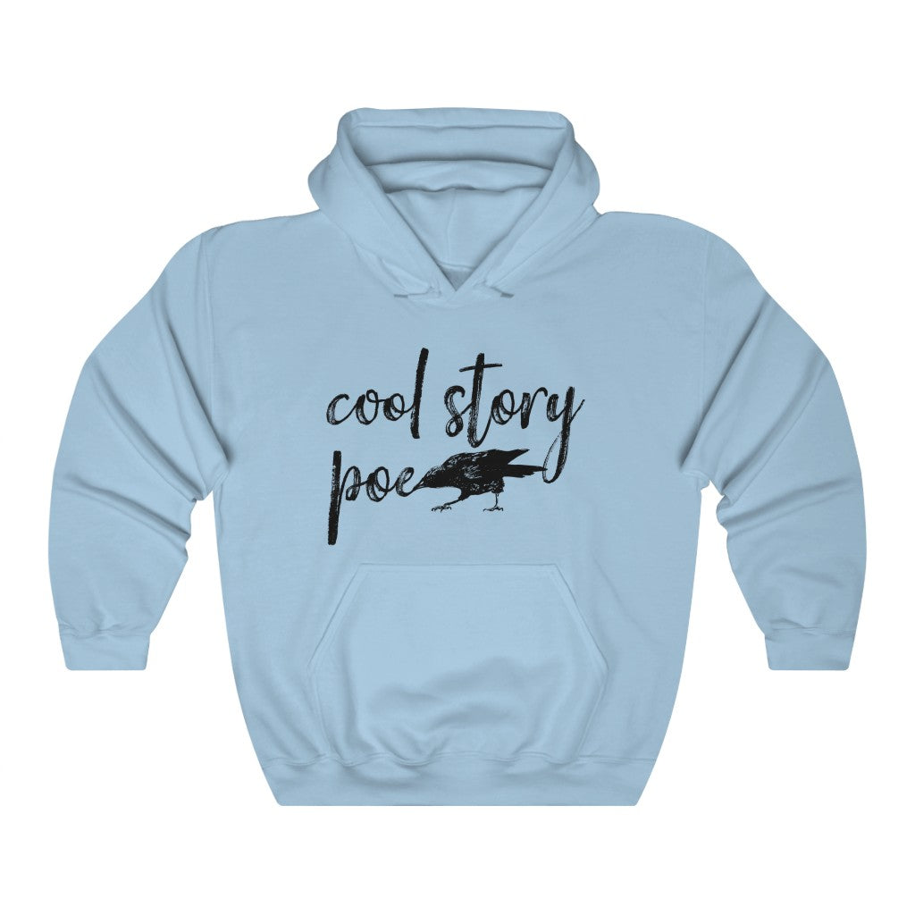 Cool Story Edgar Allan Poe Book Worm Shirt | Raven Book Lover | Unisex Hooded Sweatshirt