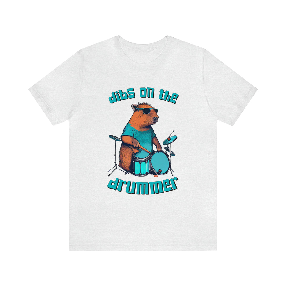Dibs On The Drummer Capybara Shirt | Capybara Lover Gift For Her | Drummer Gift | Unisex Jersey T-shirt