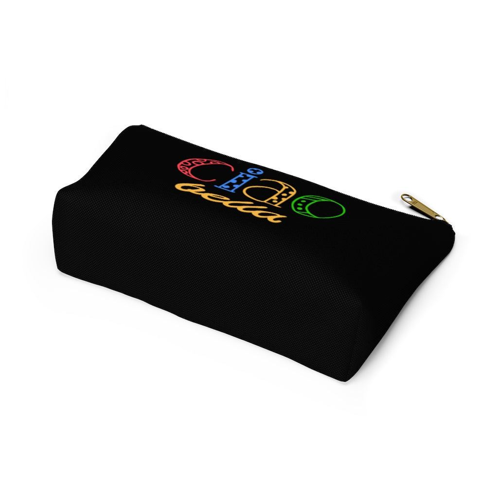 Ciao Bella Makeup Cosmetic Bag | Italy Travel Gifts | Accessory Pouch with T-Bottom