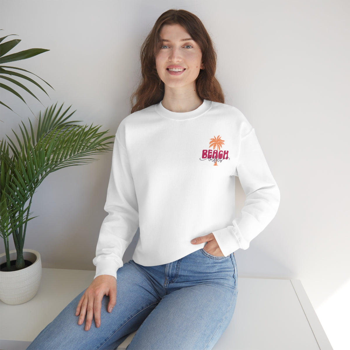 Beach Vibes T Rex Shirt | Funny Dinosaur Shirt | Front and Back Shirt | Tropical Summer Shirt | Pocket Shirt | Unisex Crewneck Sweatshirt