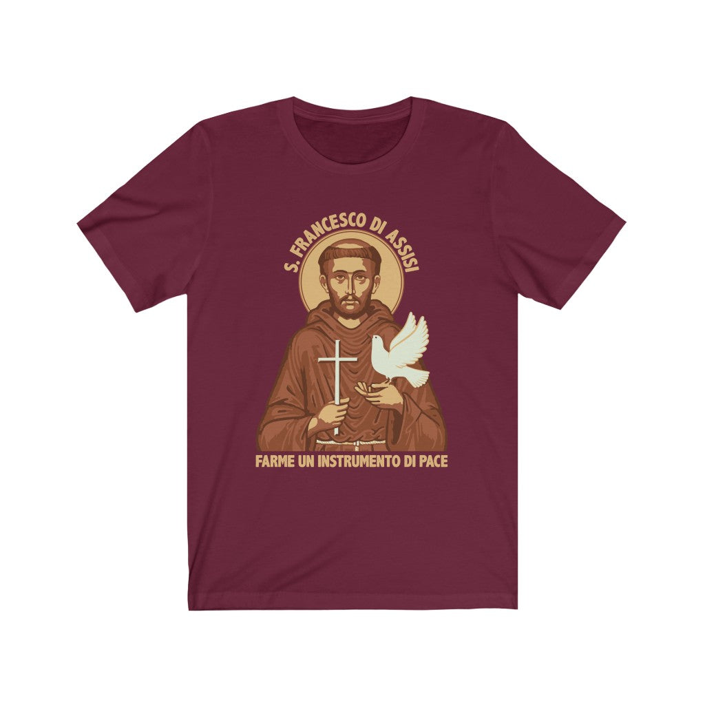 St Francis of Assisi Prayer T-shirt | Saint Francis Catholic Gift | Bella Canvas Unisex Jersey T-shirt