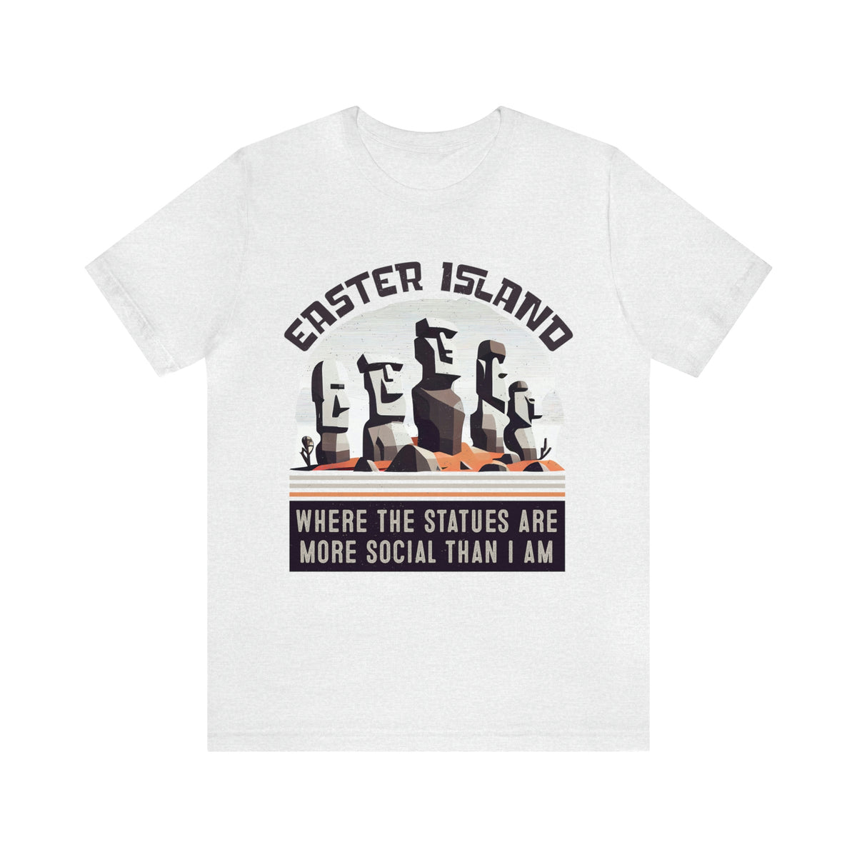 Easter Island Moai Head Introvert Shirt | Funny Antisocial Shirt | Quirky Gifts For Him | Unisex Jersey T-shirt