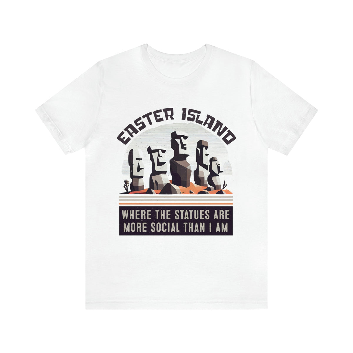 Easter Island Moai Head Introvert Shirt | Funny Antisocial Shirt | Quirky Gifts For Him | Unisex Jersey T-shirt