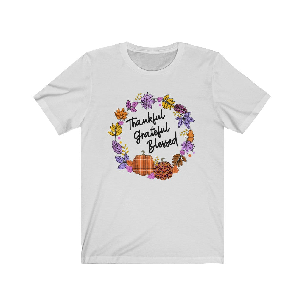 Thankful Buffalo Plaid Pumpkin Fall Shirt | Unisex Jersey T-shirt