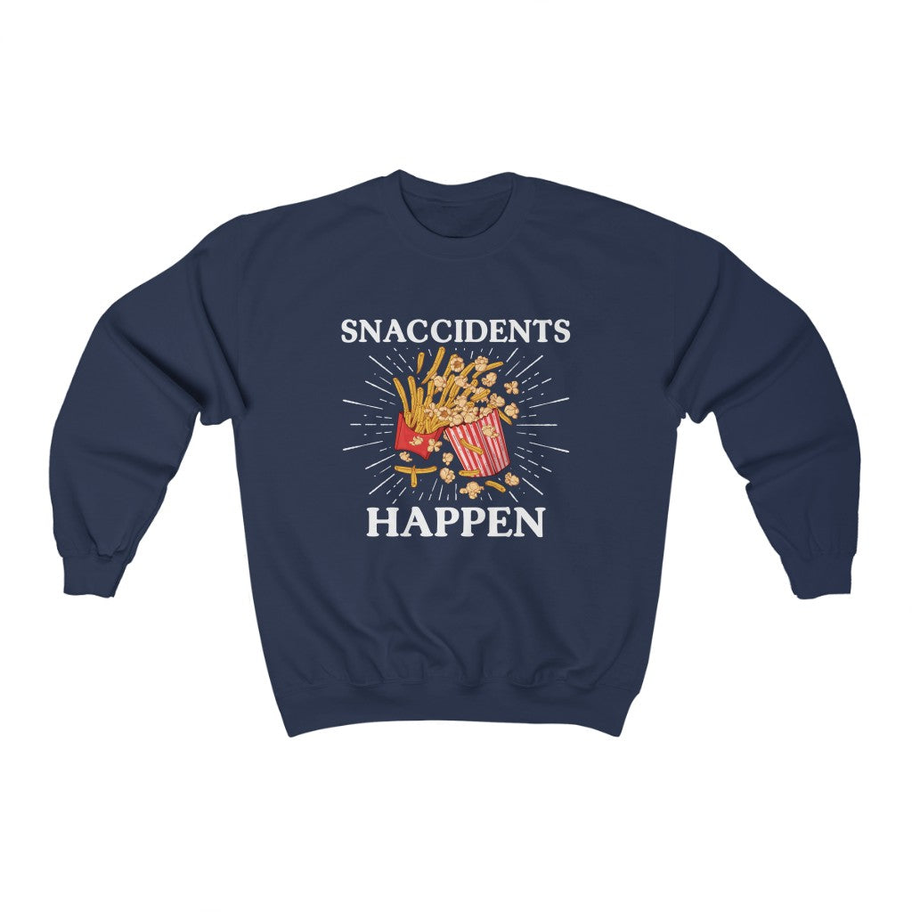 Snaccidents Happen Anti Diet Junk Food Shirt | Funny Game Day Shirt  | Unisex Crewneck Sweatshirt