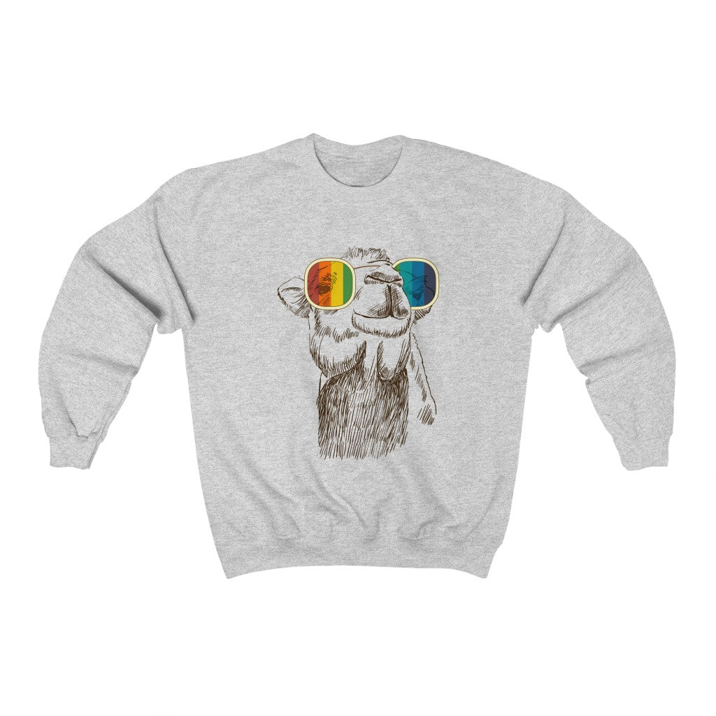 Camel Retro Rainbow Funny Aesthetic Shirt | Joe Cool Gifts | Unisex Crewneck Sweatshirt