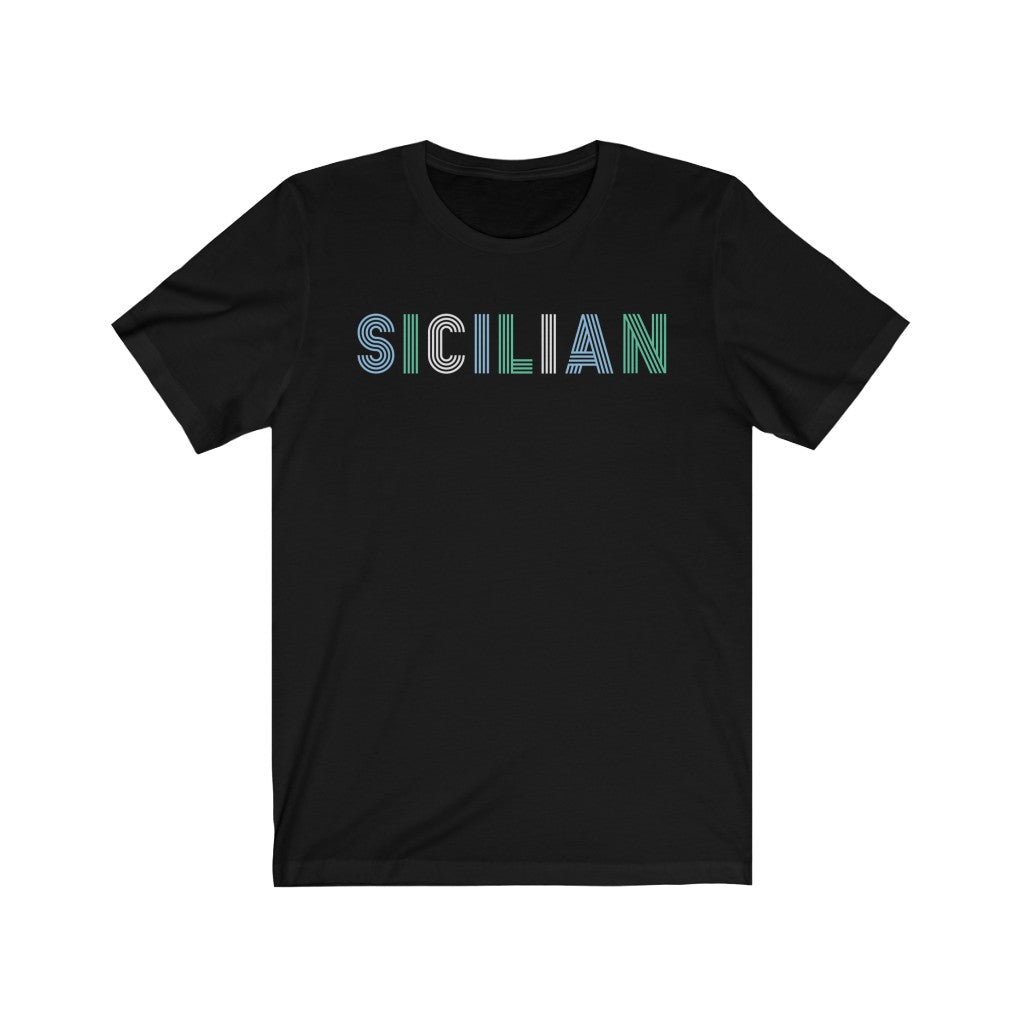 Sicilian Italian Heritage T-shirt | Sicily World Travel Gift | Unisex Jersey T-shirt