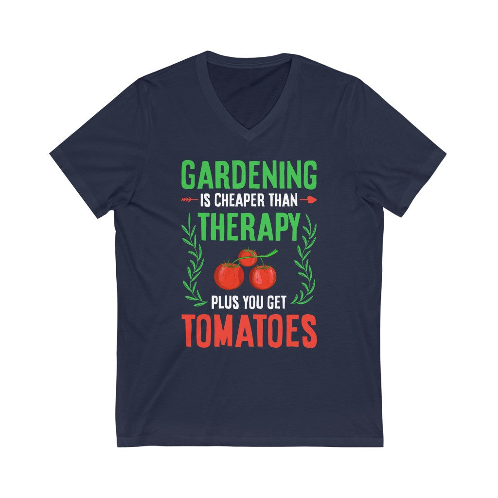 Garden Psychology Funny Gardener Shirt | Garden Psychology Gift | Unisex Jersey V-neck T-shirt