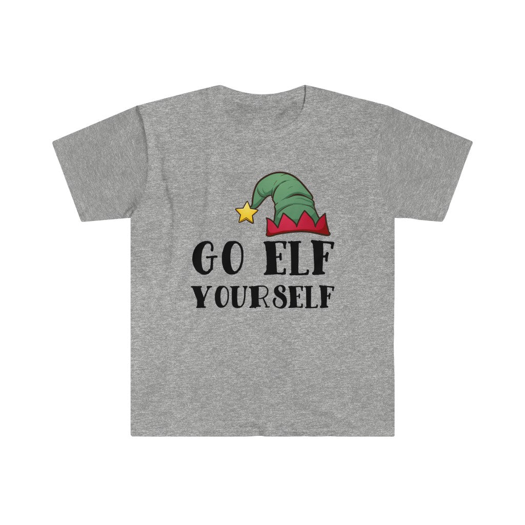 Go Elf Yourself Funny Christmas Elf Shirt | Mature Christmas Gift | Unisex Soft Style T-Shirt