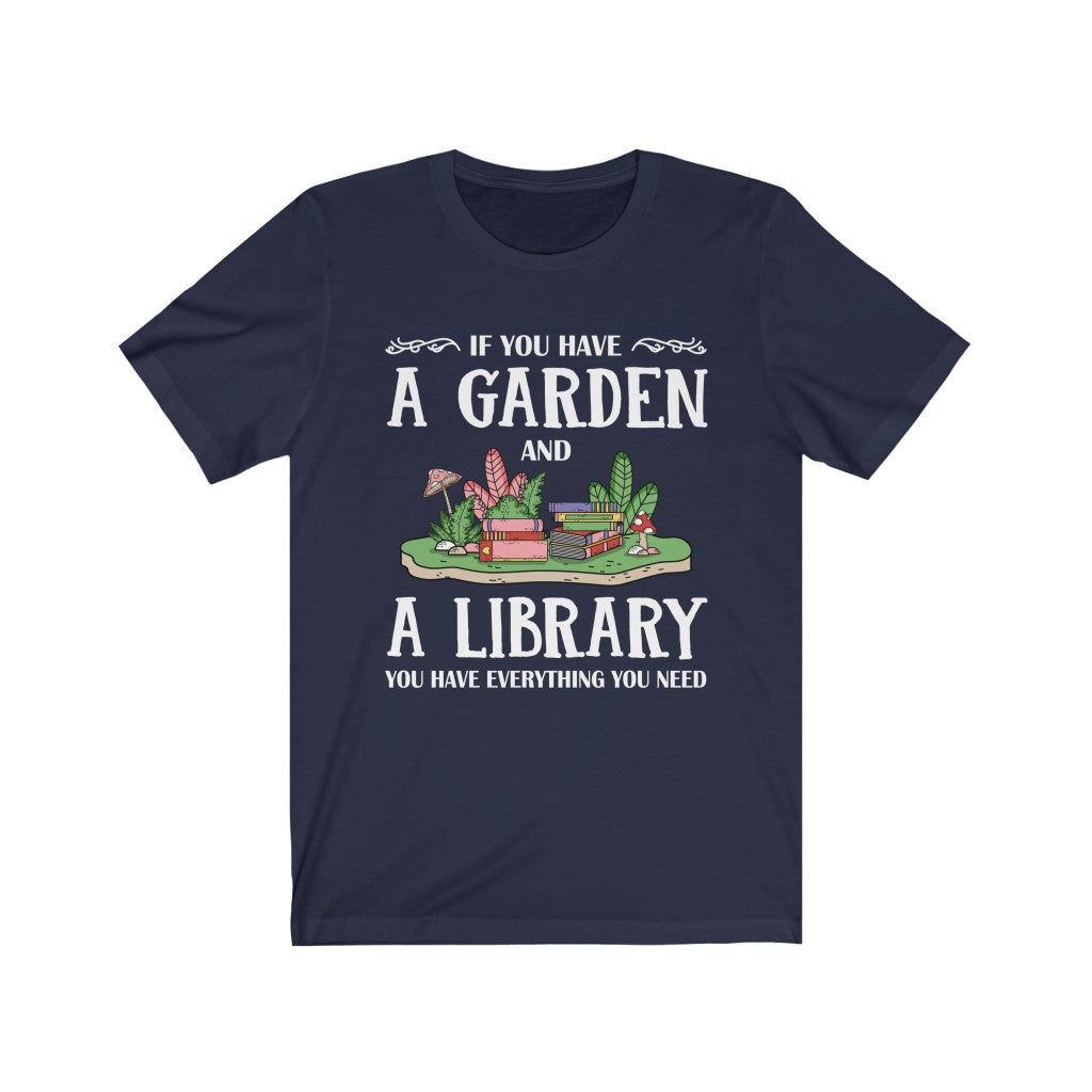 Garden & Library Bookworm Book Shirt | Book Lover Gift | Bella Canvas Unisex Jersey T-shirt