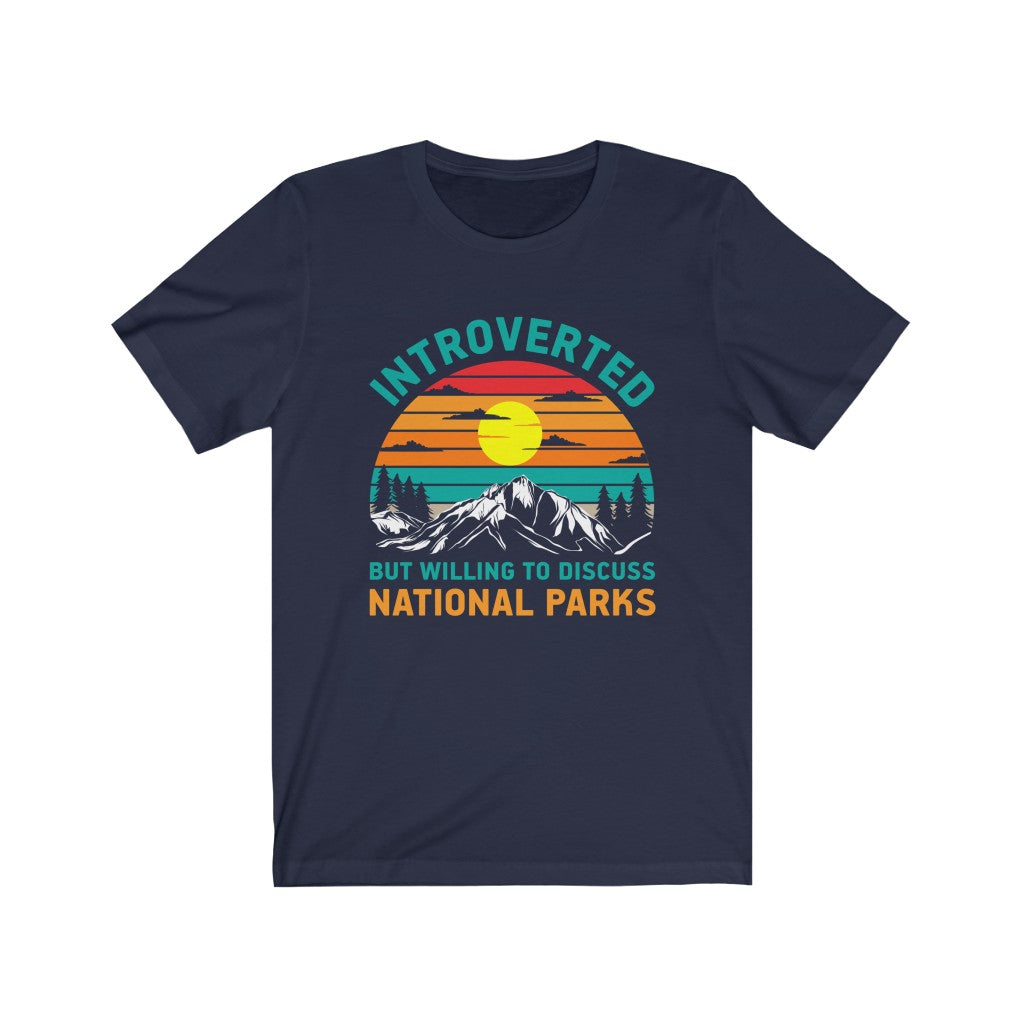 Introvert National Parks Funny Camping Shirt | Introverted Camping Gift | Unisex Jersey T-shirt