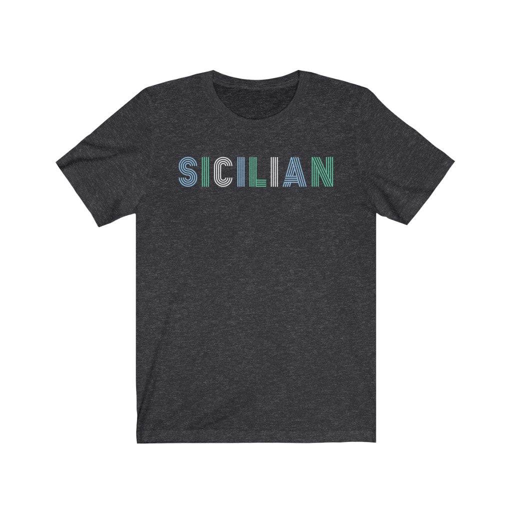 Sicilian Italian Heritage T-shirt | Sicily World Travel Gift | Unisex Jersey T-shirt