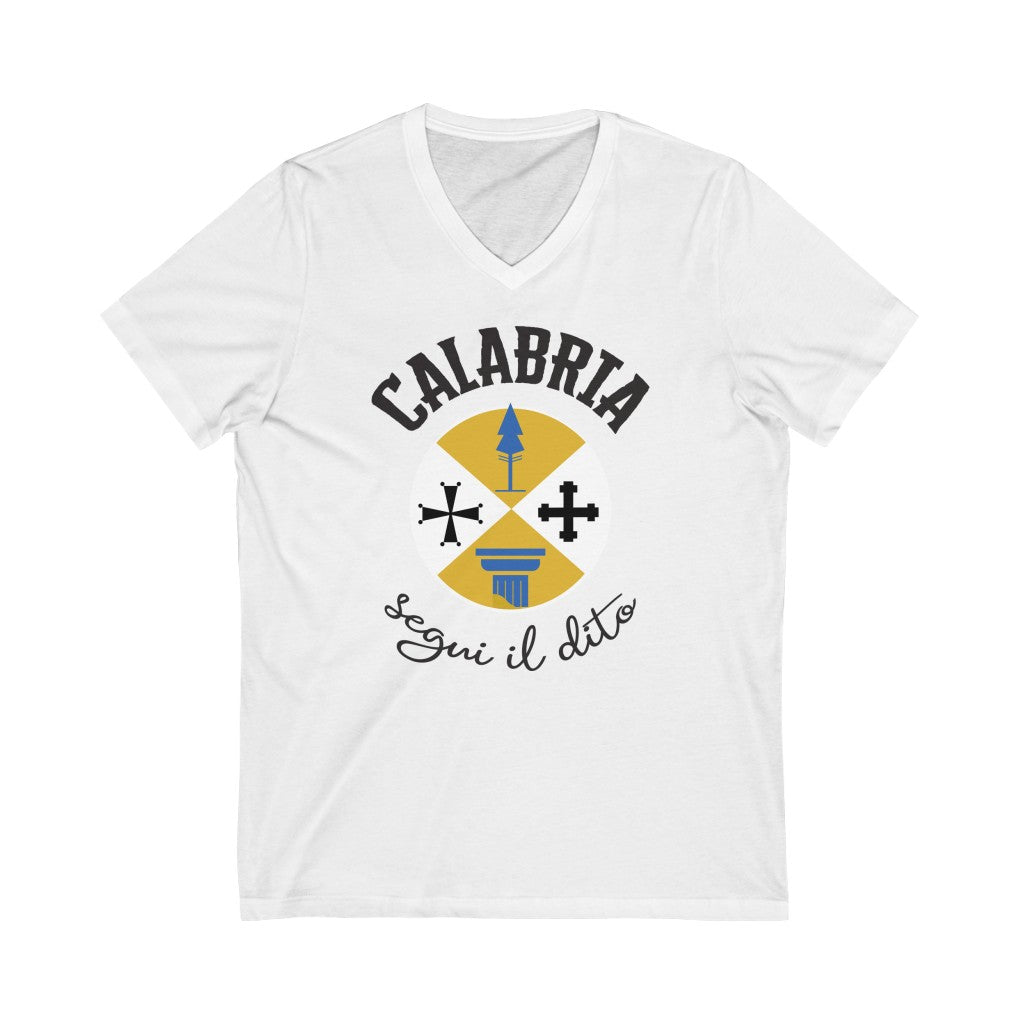 Calabria Italy Coat of Arms T-shirt | Italian Travel Lover Gift | Unisex Jersey V-neck T-shirt