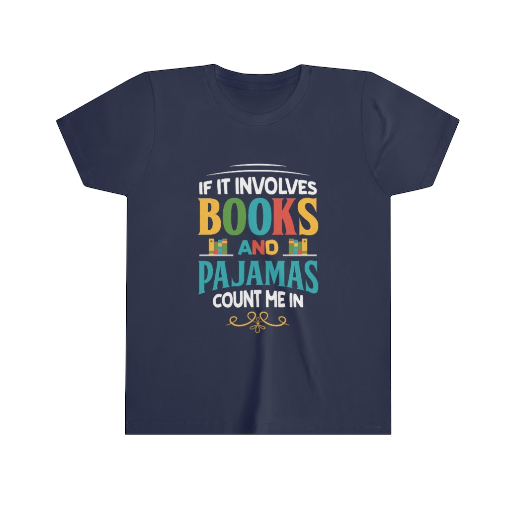 Books Pajamas Funny Book Worm Reading Shirt | Book Lover Gift | Youth Jersey T-shirt