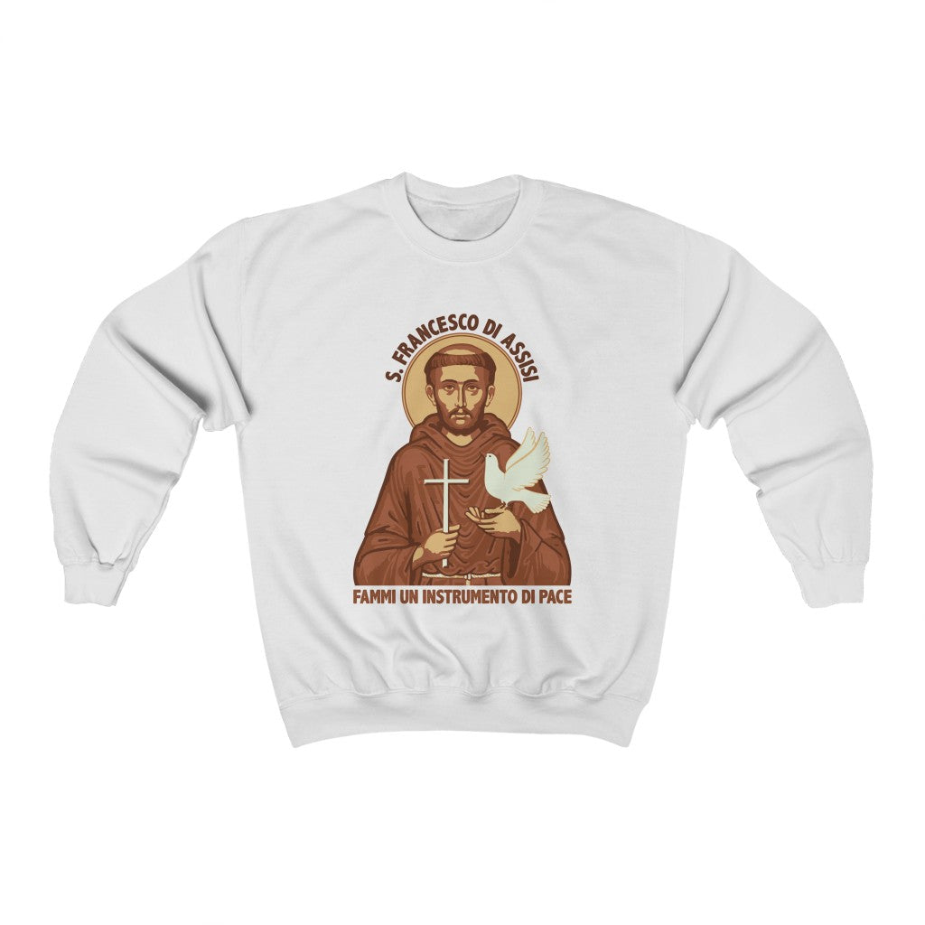 Saint Francis Catholic Peace Prayer Shirt | St Francis Italian Gift | Unisex Crewneck Sweatshirt