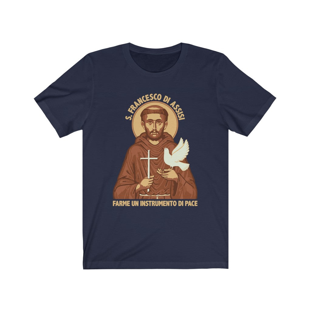 St Francis of Assisi Prayer T-shirt | Saint Francis Catholic Gift | Bella Canvas Unisex Jersey T-shirt