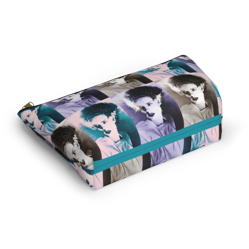 Bride of Frankenstein Makeup Cosmetic Bag | Halloween Gifts | Accessory Pouch with T-Bottom