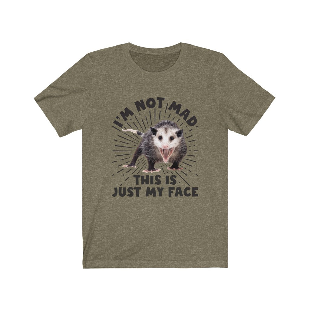 I'm Not Mad Funny Possum Shirt | Animal Lover Possum Gift | Unisex Jersey T-shirt