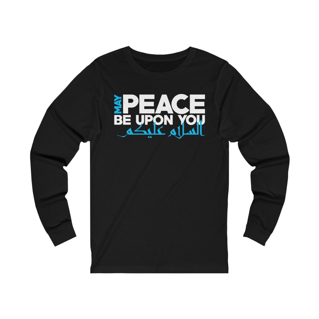 Peace Arabic Calligraphy Shirt | Muslim Gift | Peace Be Upon You Ramadan Gift | Unisex Jersey Long Sleeve Tee