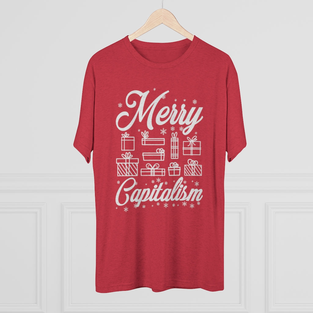 Merry Capitalism Funny Christmas Shirt | Anti Christmas Gift | Men's  Tri-blend T-shirt