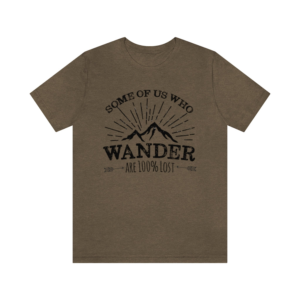 100% Lost Funny Wanderlust Adventure Shirt | Travel Lover Camping Gift | Unisex Jersey T-shirt