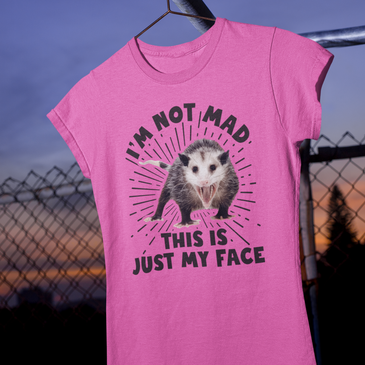 I'm Not Mad Funny Possum Shirt | Animal Lover Possum Gift | Women's Slim-fit Soft Style Tee