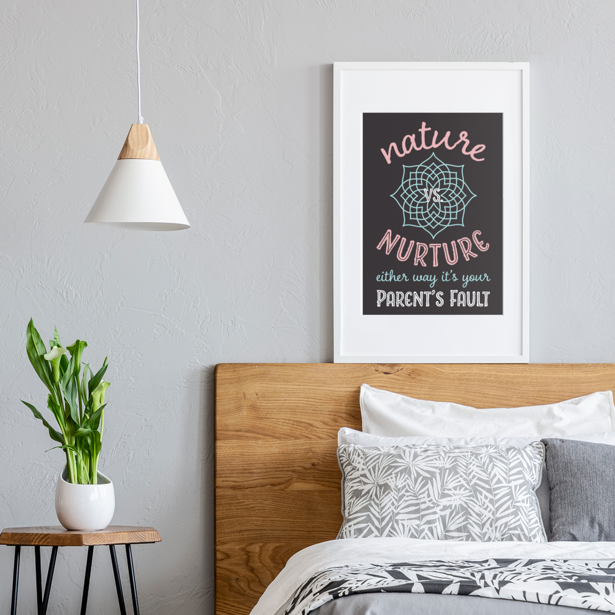 Nature Vs Nurture Funny Psychology Wall Art | Psychologist College Gift