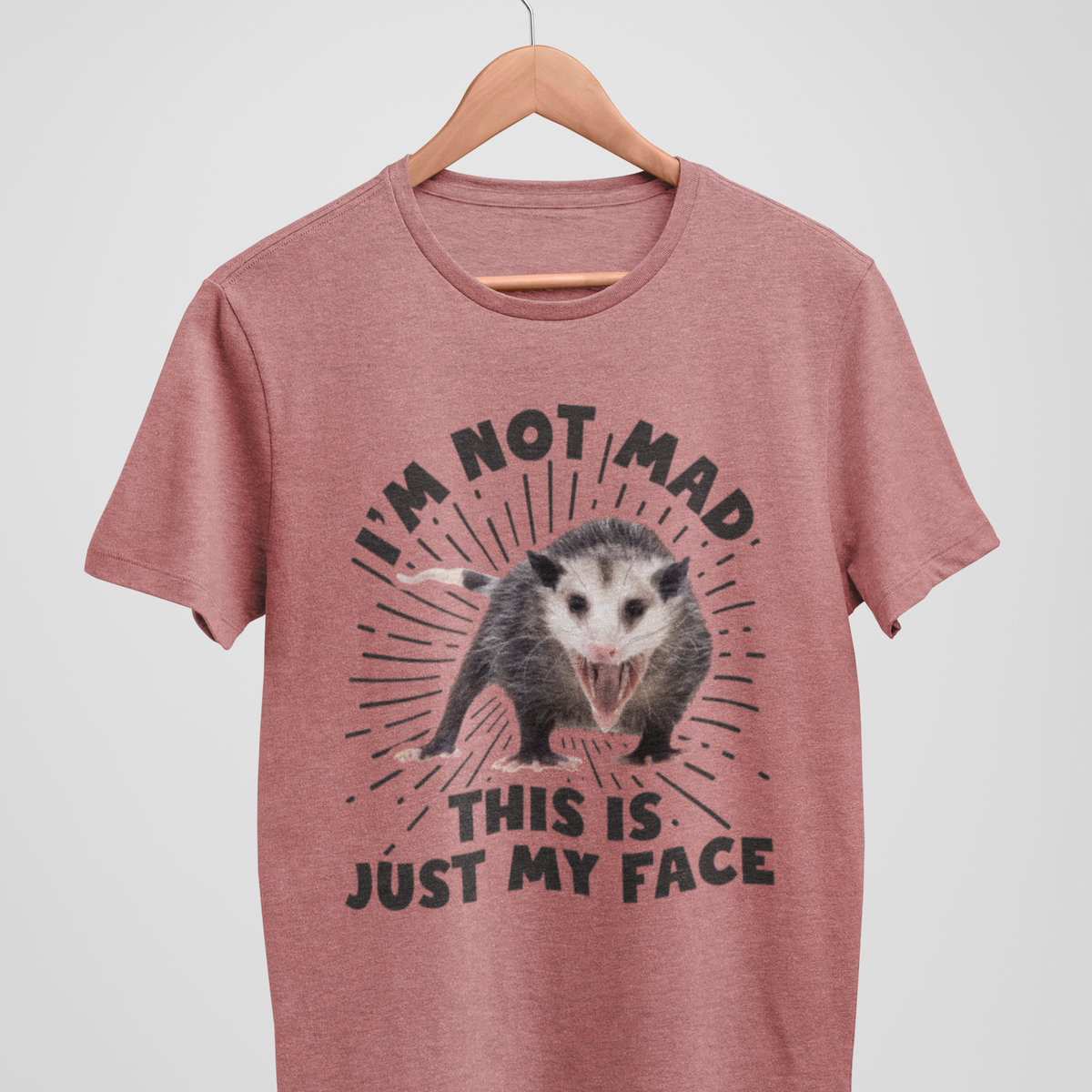 I'm Not Mad Funny Possum Shirt | Animal Lover Possum Gift | Unisex Jersey T-shirt