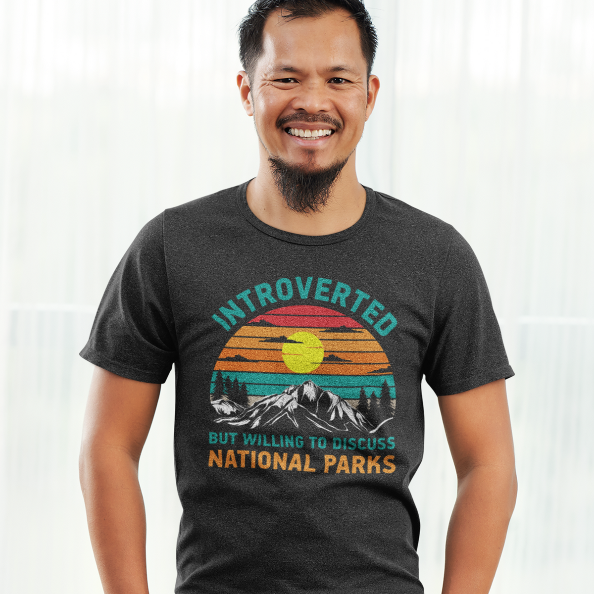 Introvert National Parks Funny Camping Shirt | Introverted Camping Gift | Unisex Jersey T-shirt
