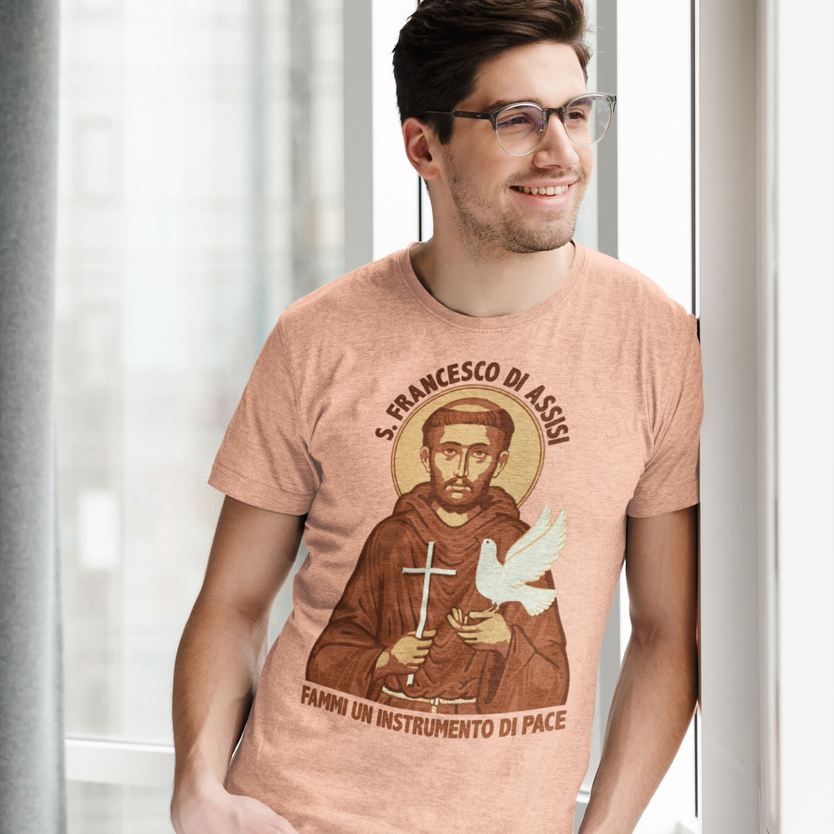 St Francis of Assisi Prayer T-shirt | Saint Francis Catholic Gift | Bella Canvas Unisex Jersey T-shirt