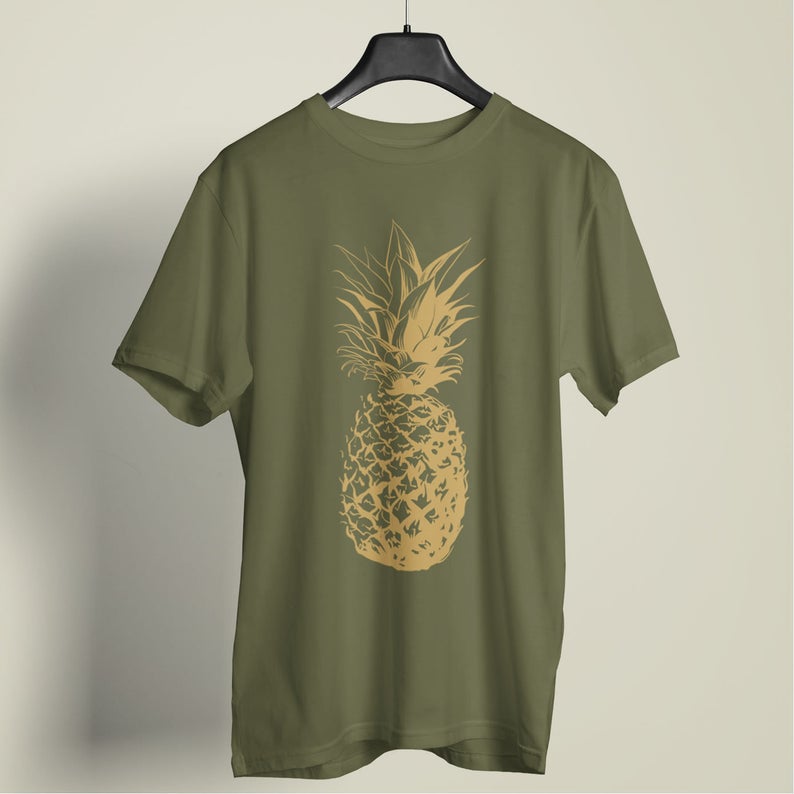 Gold Pineapple Beach Bum Aesthetic Shirt | Hawaiian Gift | Unisex Soft Style T-Shirt