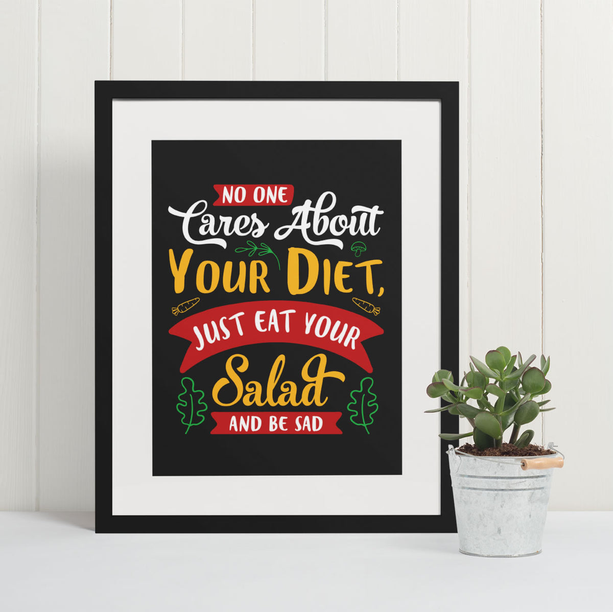 Sad Salad Anti Diet Wall Art Kitchen Decor