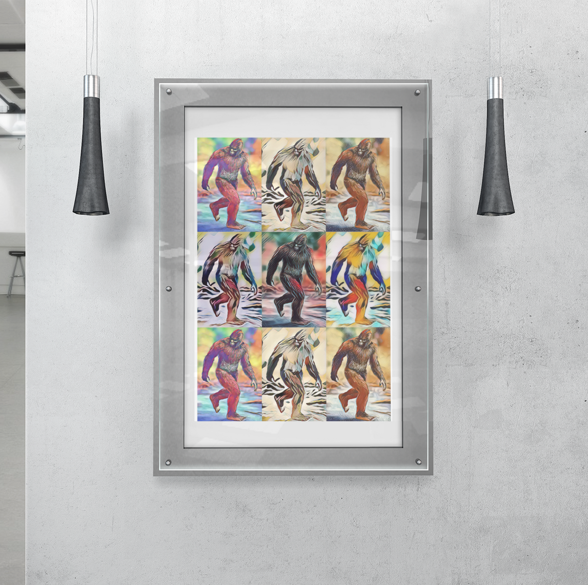 Bigfoot Sasquatch Pop Art Print Wall Decor 