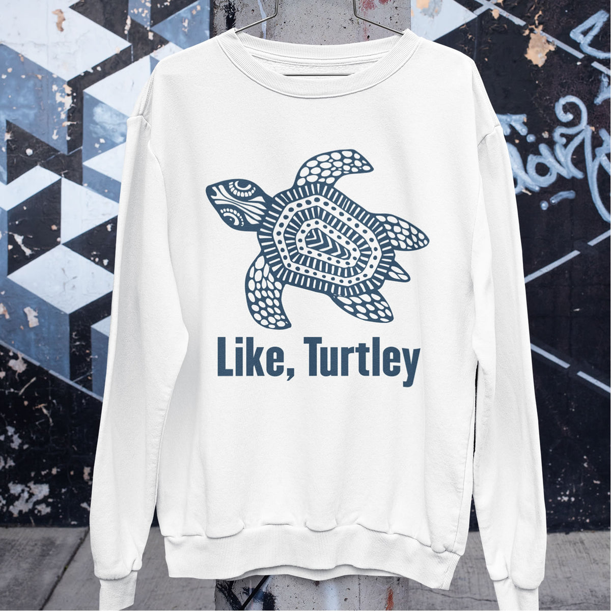 Like Turtley Funny Beach Bum Turtle Shirt | Unisex Crewneck Sweatshirt