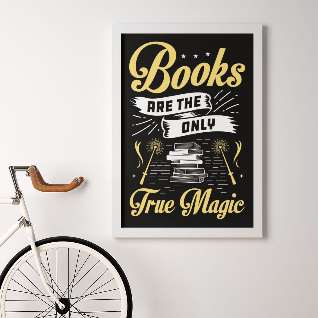 Book Magic Funny Book Worm Reading Wall Art 