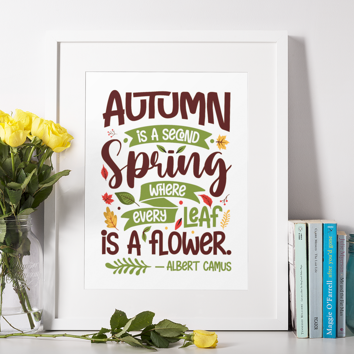 Fall Albert Camus Quote Wall Art Print