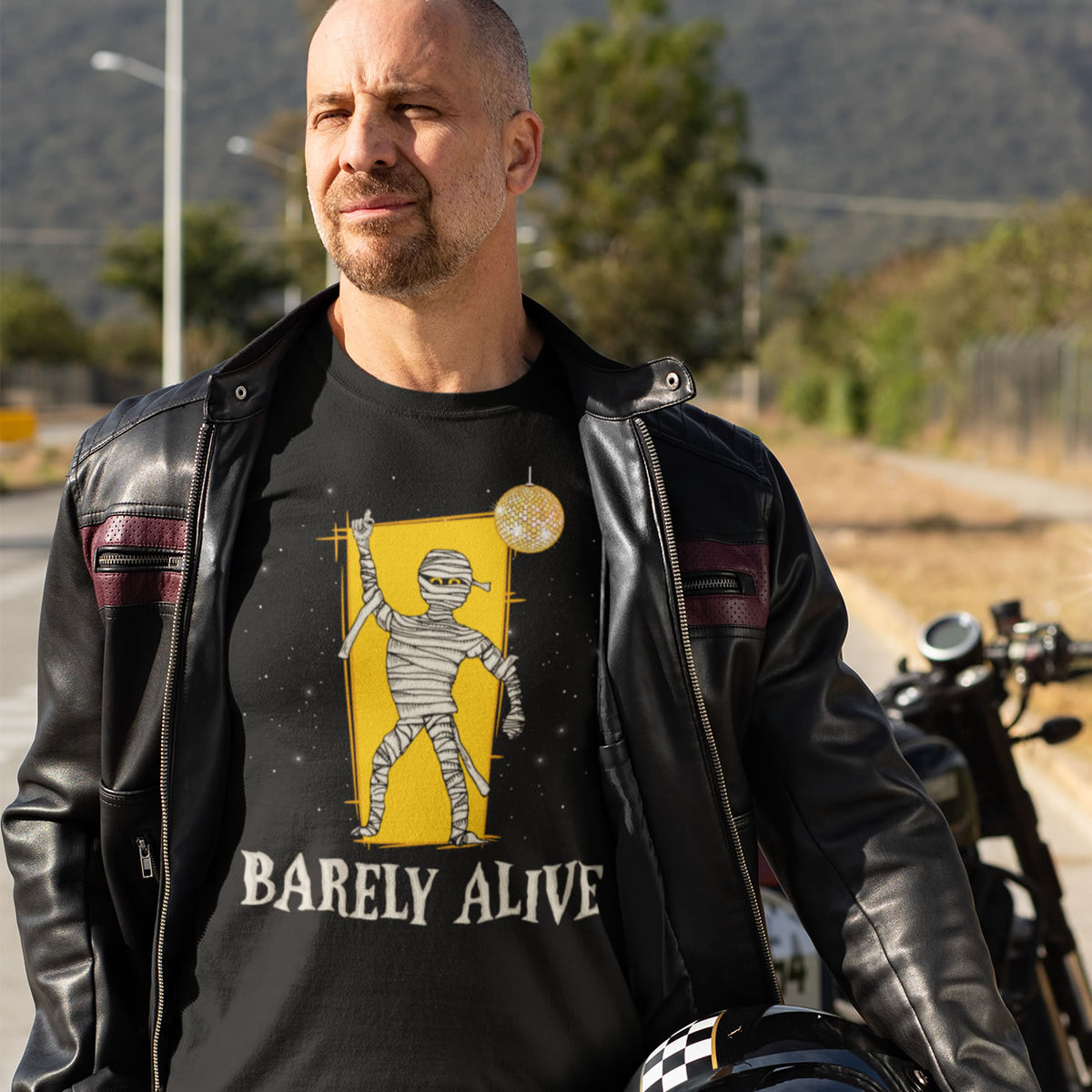 Barely Alive Disco Mummy Halloween Shirt | Halloween Party Shirt | Unisex Jersey T-shirt