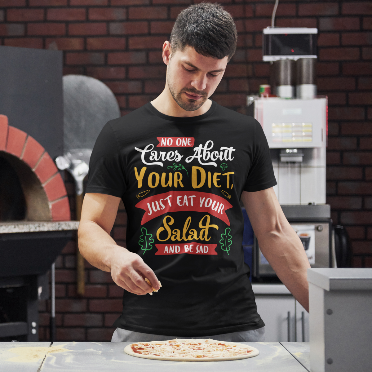 Sad Salad Anti Diet Snarky Aesthetic T-shirt | Junk Food Lover Gift | Bella Canvas Unisex Jersey T-shirt
