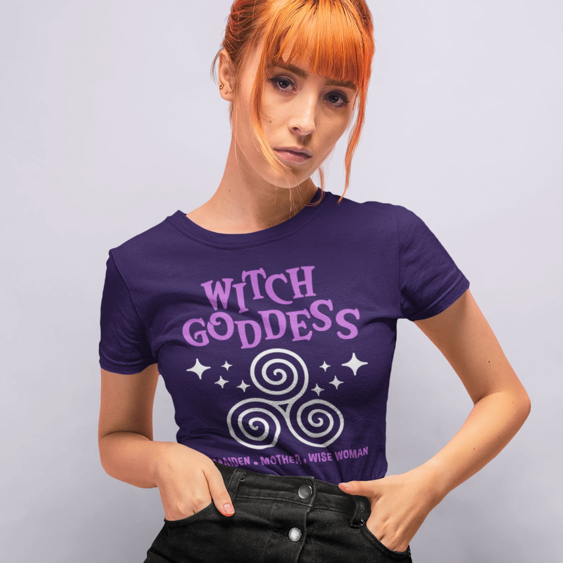 Witch Goddess Triskelion Halloween Shirt | Graphic Tees | Unisex Jersey T-shirt