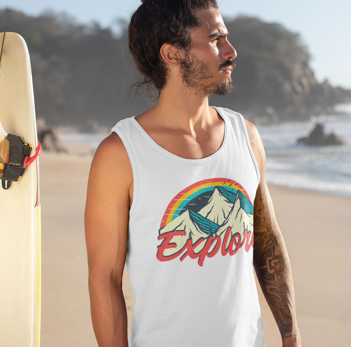 Explore Retro 70s Vintage Hiking Shirt | Vintage Camping Shirt | Unisex Jersey Tank Top