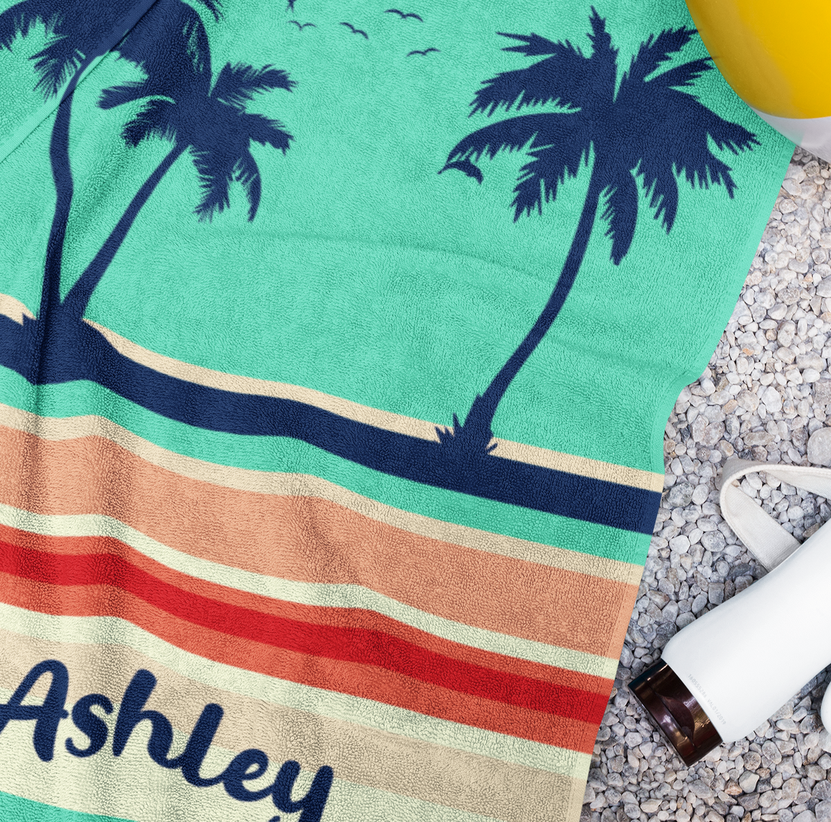 Personalized Beach Bum Pool Towel | Personalized Gift | Beach Print Towel
